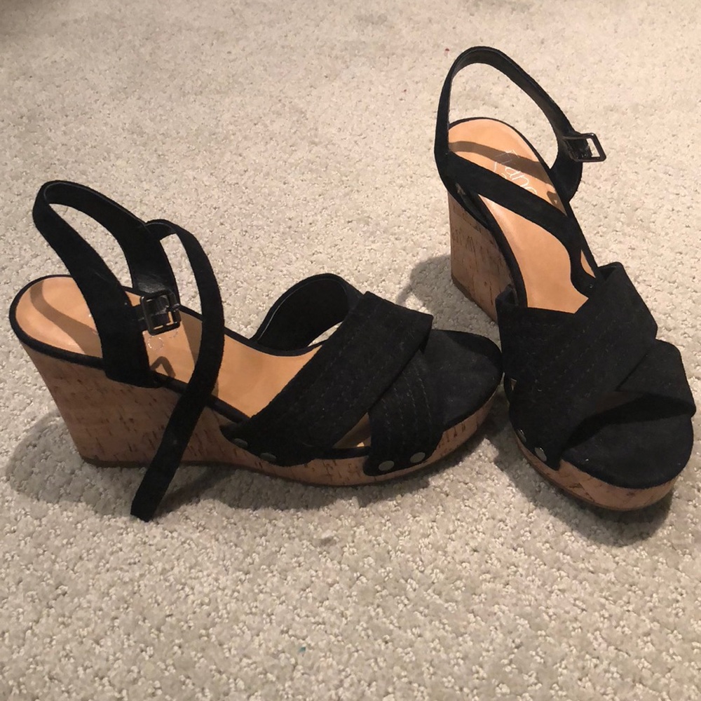 Franco Sarto Cork Planform Heels